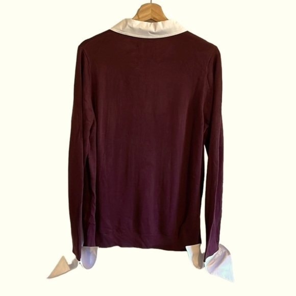Laurie Felt Layered Sweater Women’s Size Medium Long Sleeve Preppy Burgundy - Picture 4 of 8